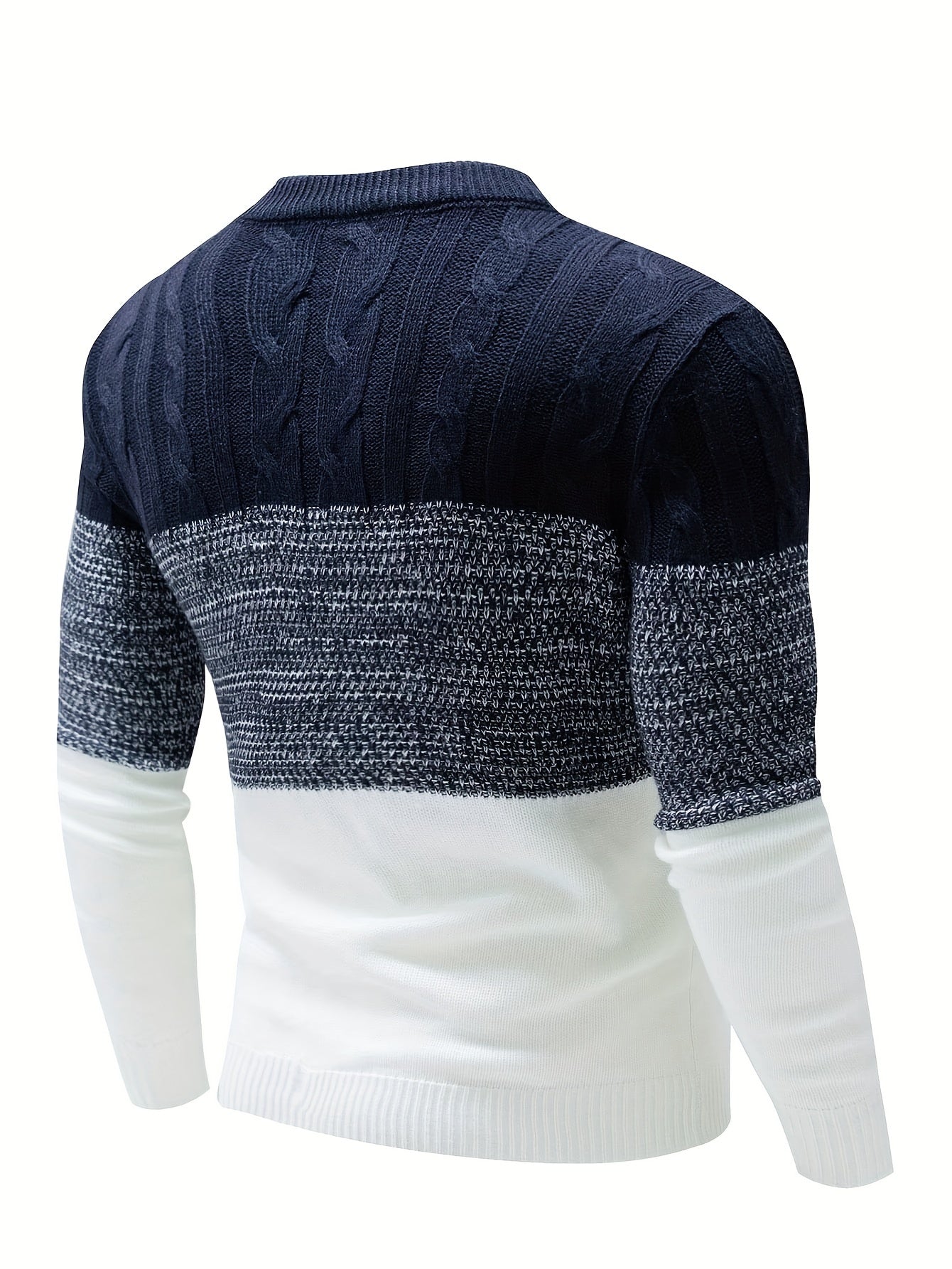 Men's Color Block Patchwork Round Neck Casual Fabric Pullover
