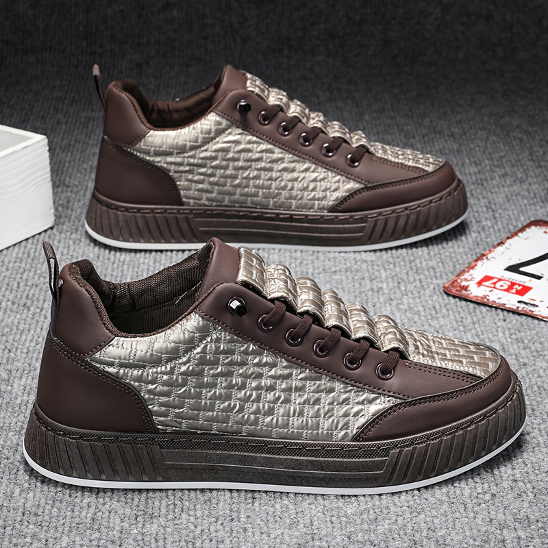 [Urban Appeal] Trendy Solid Color Low Top Sneakers, All-Season Lace-Up Casual Shoes with Faux Upper, Fabric Inner, Rubber Sole, and Comfortable Cloth Insole, Versatile Trainers   Modern Sneakers   Durable Rubber Sole