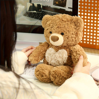 35Cm/13.78In Adorable Heart-Shaped Bear Plush Toys Kawaii Panda Stuffed Animals Ultra Soft Cuddly Gifts for Boys And Girls Birthday Celebrations Holiday Home Decoration