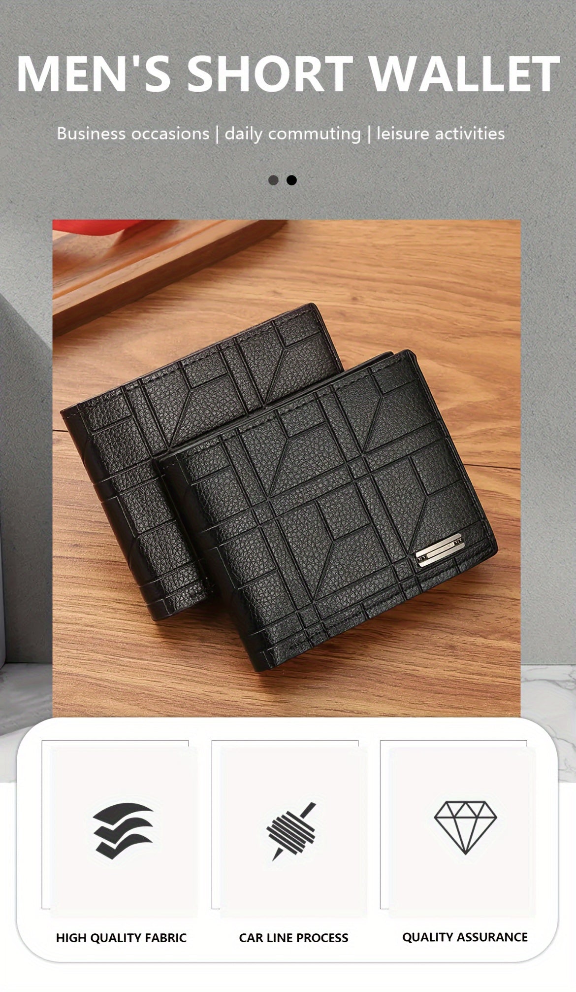 A Sleek Premium Faux Leather Wallet for Men Featuring Several Card Compartments - an Ideal Present for Him.