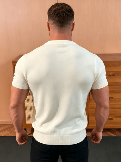 Men's Summer Casual Knit T-Shirt, Soft Breathable Crew Neck