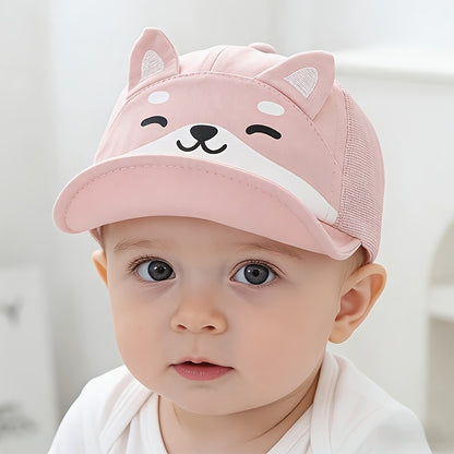 Baby Soft Brim Baseball Cap with Puppy Print for 1-3 Years