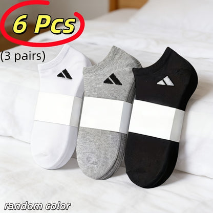 Unisex Invisible Sports Socks 3 or 6 Pairs Moisture-Wicking