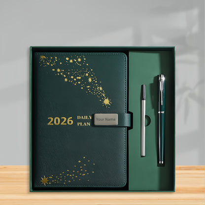 Custom 2026 Notebook Gift Box Set with Personalized Name Design, 365-Day Daily Planner, Premium Business Office Use, Birthday/Graduation/Teacher'S Day/Father'S Day Gift, Daily Planner Notebook