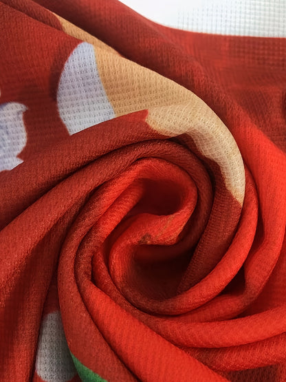 Men'S Red & Waffle Christmas Sweater with Santa Claus & Snowflake Print - Long Sleeve V-Neck Button-Front Casual Holiday Party Shirt, Christmas Sweater, Seasonal Clothing, Comfortable Fit, Festive Clothing, Warm Material