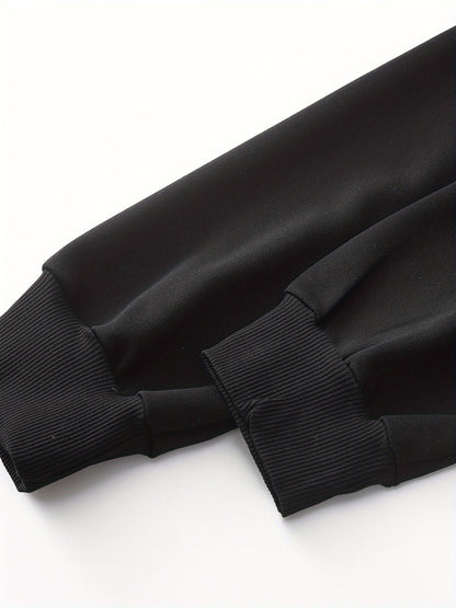 Men'S Golden Letter Print Hooded Sweatshirt - Happy New Year Lettering, Soft Knit Micro-Elastic Fabric, Loose Fit Casual Pullover Hoodie with Front Pocket, Streetwear Style, Unisex Apparel, Durable Material, Trendy Design, Ho