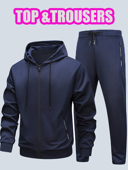 Men's Casual Sportswear Set - Polyester, Perfect T-shirt for Running and Home Leisure, Fitness Wear, Outdoor Activities, Workout Outfits, Stylish Sportswear, Comfortable Fit, Durable Construction, Two-piece Set, Active Lifest