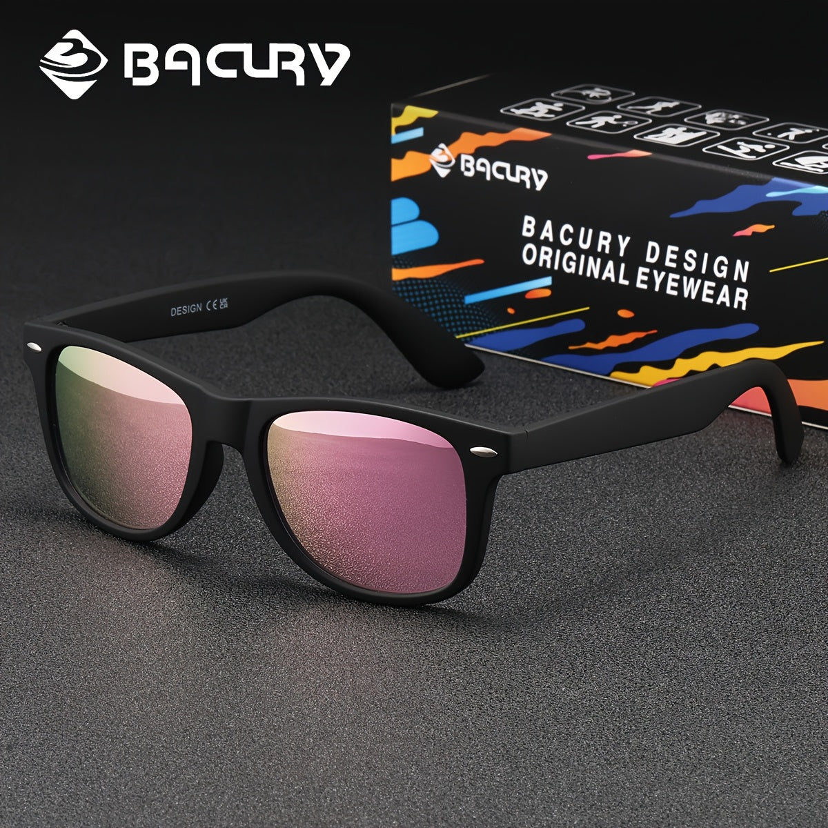 BACURY Polarized TAC Lens PC Frame Casual Unisex Sunglasses