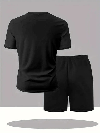 Men's Casual Short Sleeve T-Shirt & Shorts Set for Summer