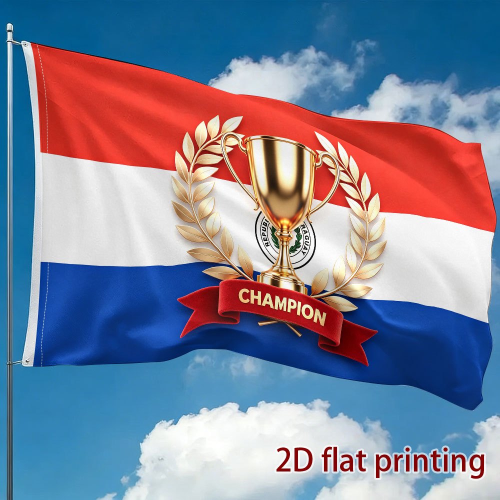 Paraguay Football Style Polyester Fan Banner for Sports & Parties