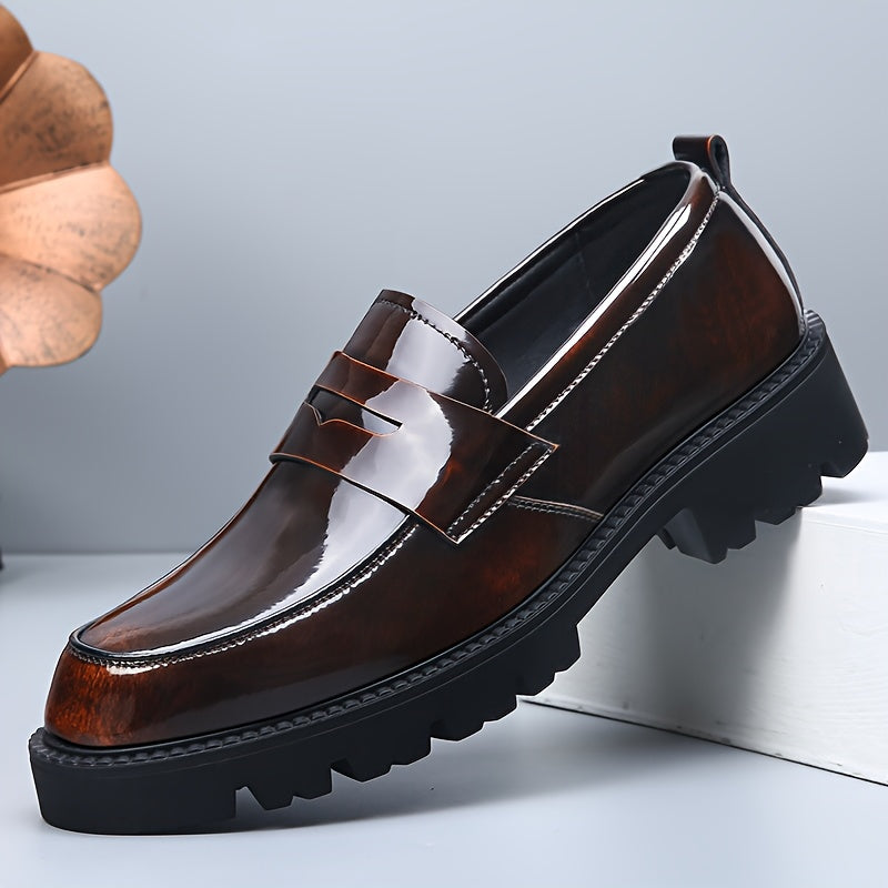 Men's Genuine PU Leather Business Casual Slip-On Shoes