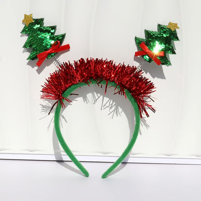 1pc Women's Elegant & Cute Deer Headband with Glittery Antlers, Pink Bow & -like Beads - Pastel Pink Soft Hair Band for Christmas Party, New Year's Eve, Casual Attire - Comfortable Hair Accessory for Women & Teens