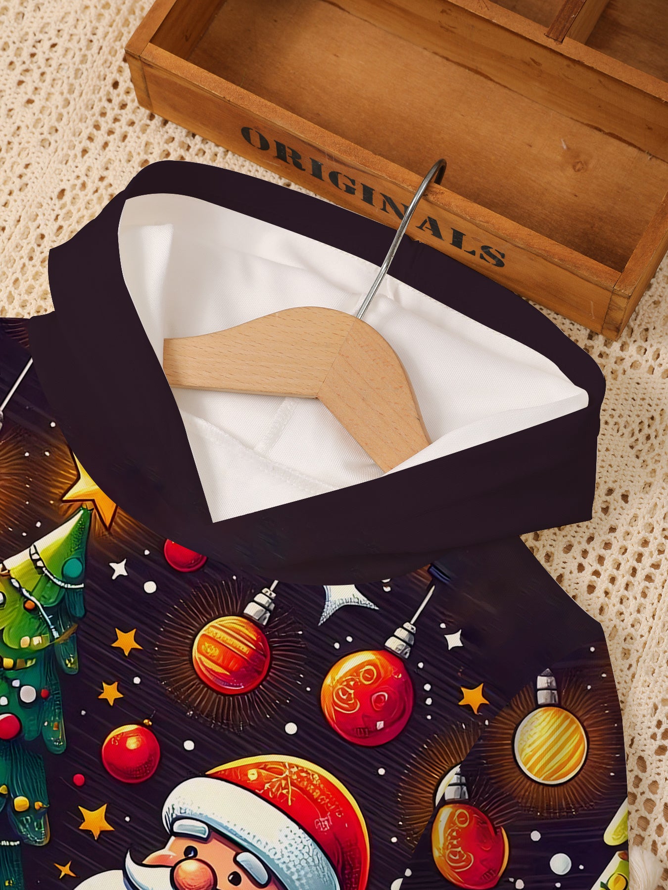 2pcs Boys' Christmas & New Year 2-in-1 Hoodie Set with Santa & Reindeer 3D Print - Warm Winter Outfit, Matching Sweater & Pants for Kids, Holiday Party (Hand Washable) - Festive Boys Clothing, Perfect for Outdoor