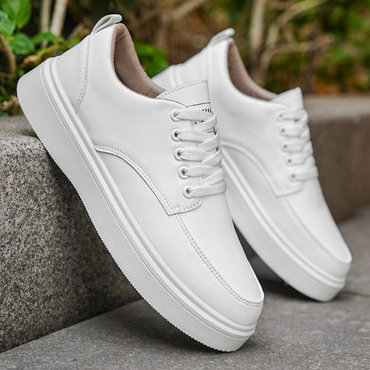 LOEIKAN 2026 New Solid Color Low-Top Versatile Elegant Business Casual Shoes, Comfortable Flat Black and White Trendy Fashion Minimalist Sneakers - ayq