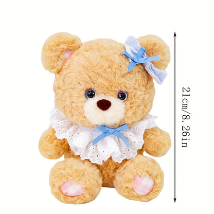 21cm/8.26in Adorable Teddy Bear and Rabbit Plush Toy Cute Bunny Doll Perfect for Home Decor & Gifts for Birthdays, Easter, Halloween, Christmas