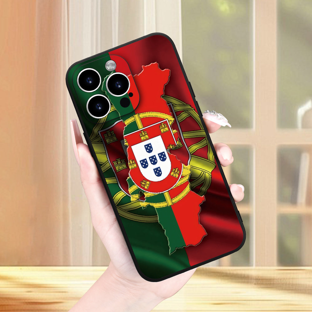 Minimalist Portuguese Flag TPU Phone Case for iPhone Models