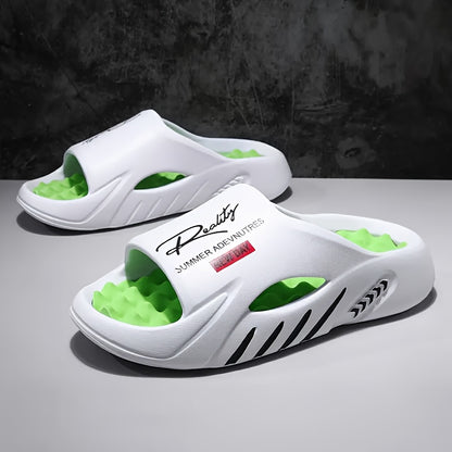 Men's Casual Summer Slip-On Beach Sandals with Stripes