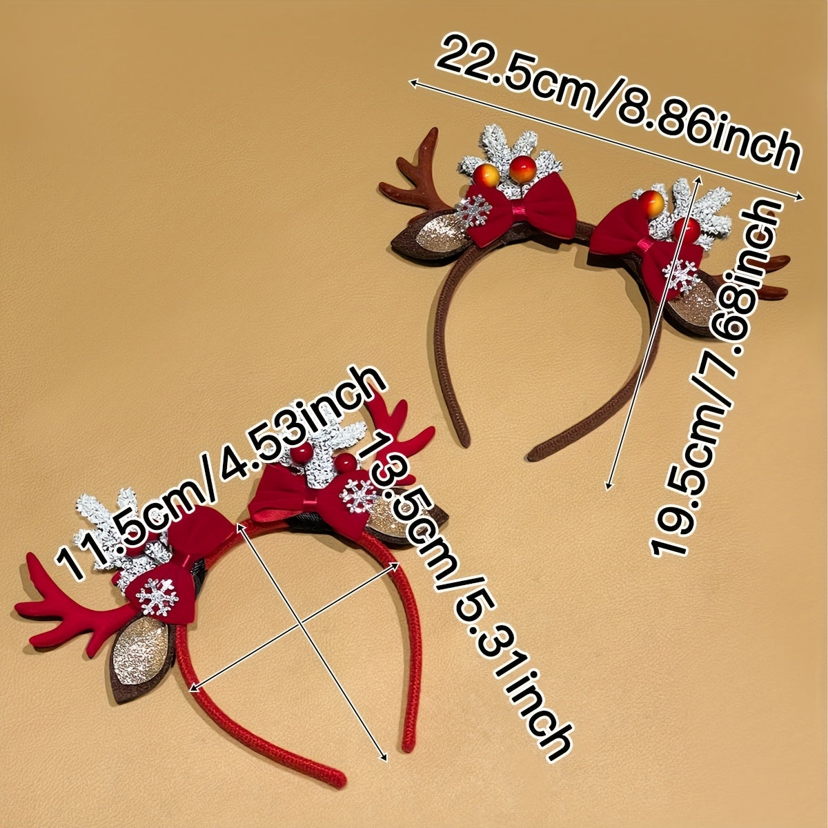 1pc Women's Christmas Antler Headband with Bow - Sweet Cute Deer Antlers Hair for Xmas Party Outfits, Winter Hair & Holiday Gift for & Ladies ( & s) - Festive Hairpiece for Christmas Photos & Events, Year-R