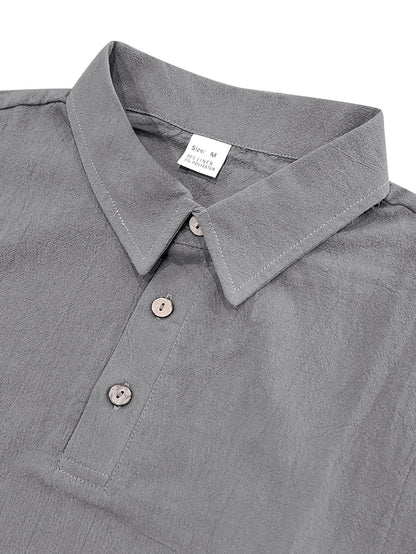 Men's Linen Summer Shirt and Long Pants Set - Casual Loose Fit