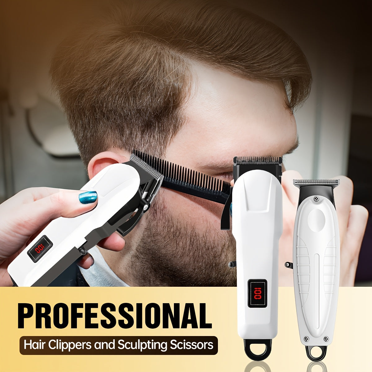 2pcs/3pcs Men's Electric Hair Clipper Set & Beard Trimmer Set. Home-use electric hair clipper + sculpting trimmer + reciprocating shaver. Haircutting, shaving, sculpting, and sideburn trimming. Christmas gift. for home, car, - ayq