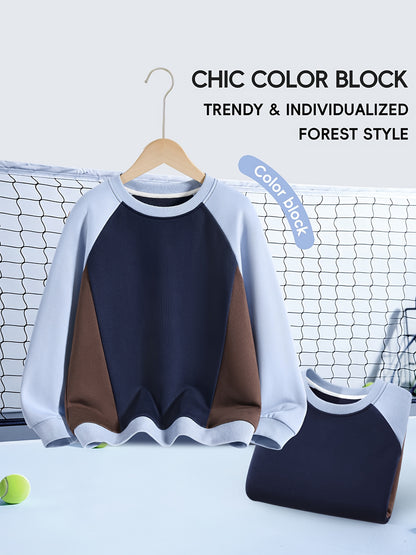Boys' Casual Cotton Sweatshirt & Jogger Set for Fall/Winter