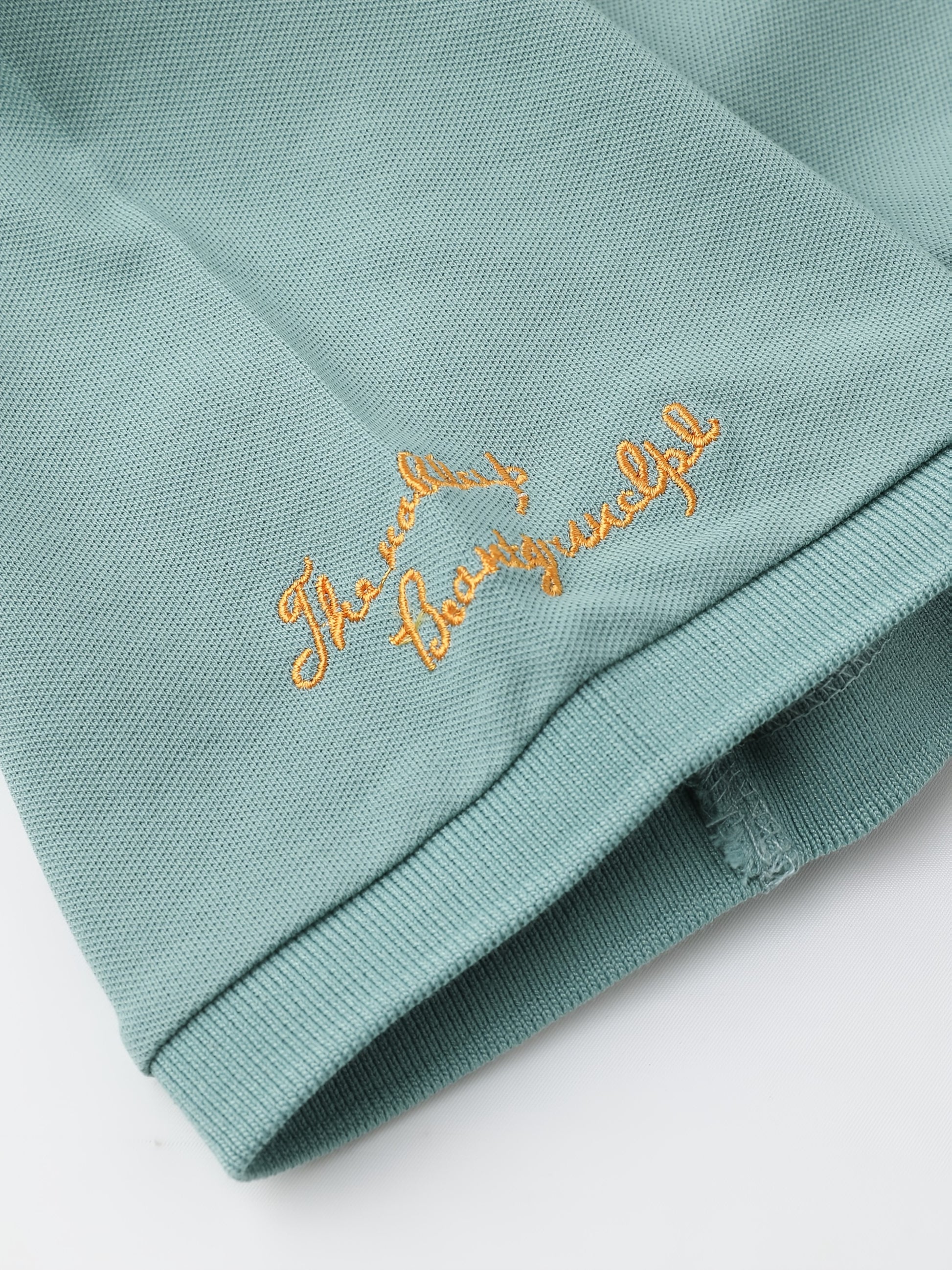 Men's Turn- Collar 95% Cotton 5 Spandex Embroidered T-Sshirt Short Sleeve Comfortable Breathability - ayq