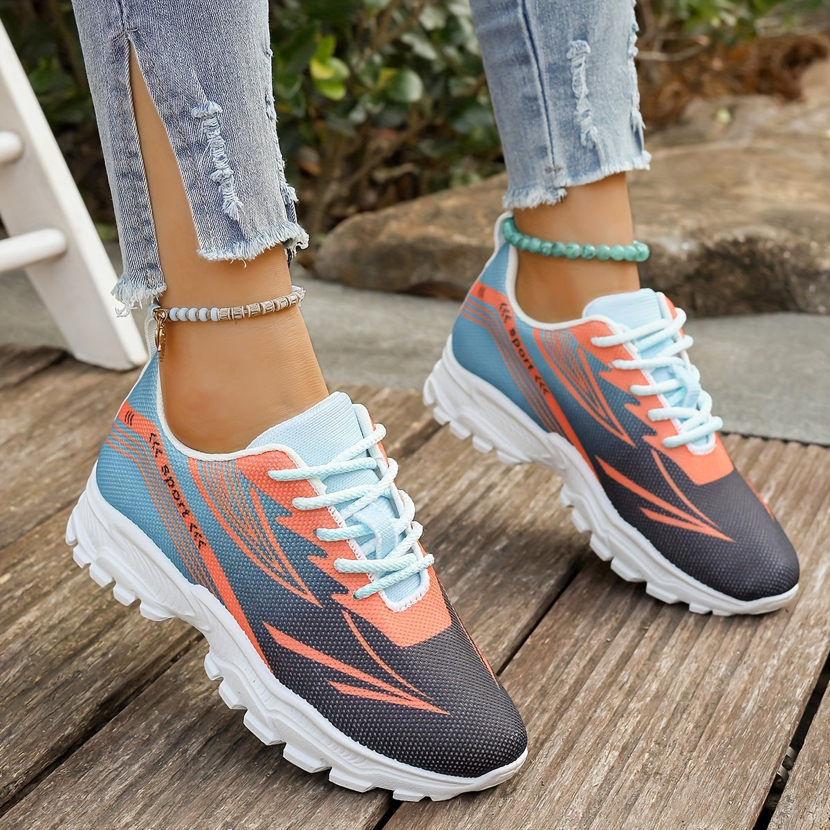 Women'S Breathable Lightweight Walking Shoes - Neon Green  Black Striped Design, Lace-Up Sneakers with EVA Cushioned Sole for All-Season Comfort, Casual Outdoor Footwear, Ladies Sneakers, Modern Striped Design, Synthetic Fau