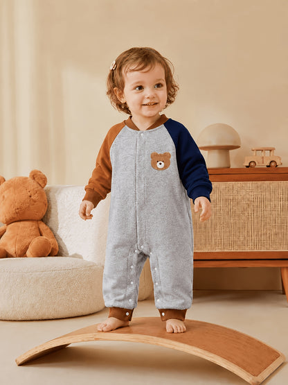 Boys' Cotton Baseball Cartoon Jumpsuit for Spring & Fall 0-18M