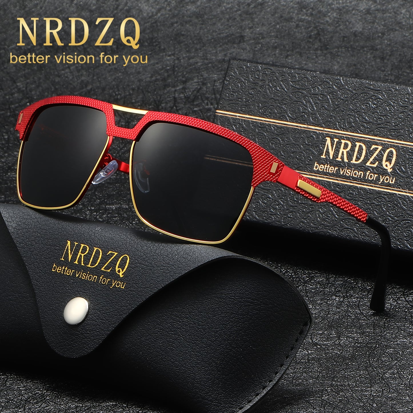 NRDZQ Men's Vintage Polarized Sunglasses with Metal Frames