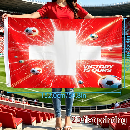 Swiss Football Fan Flag Polyester Party & Sports Banner