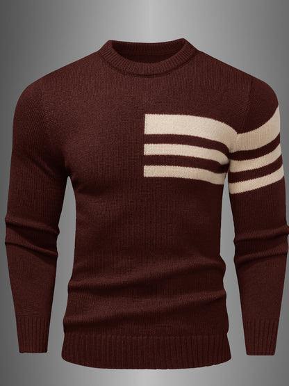 Men's Fashion Knit Sweater with Round Neck - Starry Pattern