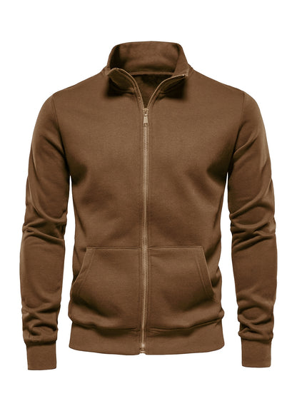 Men'S Lightweight Breathable Zip-Up Jacket - Casual Outdoor Windbreaker with Kangaroo Pocket, Soft Shell Design for Hiking, Fishing, Gym & Streetwear - Spring/Fall Layering Essential, Fishing Attire, Stylish Stand Collar, Dur