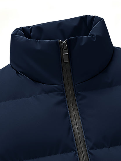 Men's Autumn-Winter Stand Collar Warm Polyester Vest