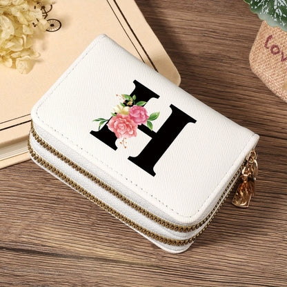 Women's Lightweight Wallet - Compact Zipper Purse with Multiple Card Slots & Coin Pocket, Elegant Monogram Initials, Secure Closure for Everyday, Travel, Gift - Women's Credit Card Organizer, Everyday Carry Purse, Stylish Ini