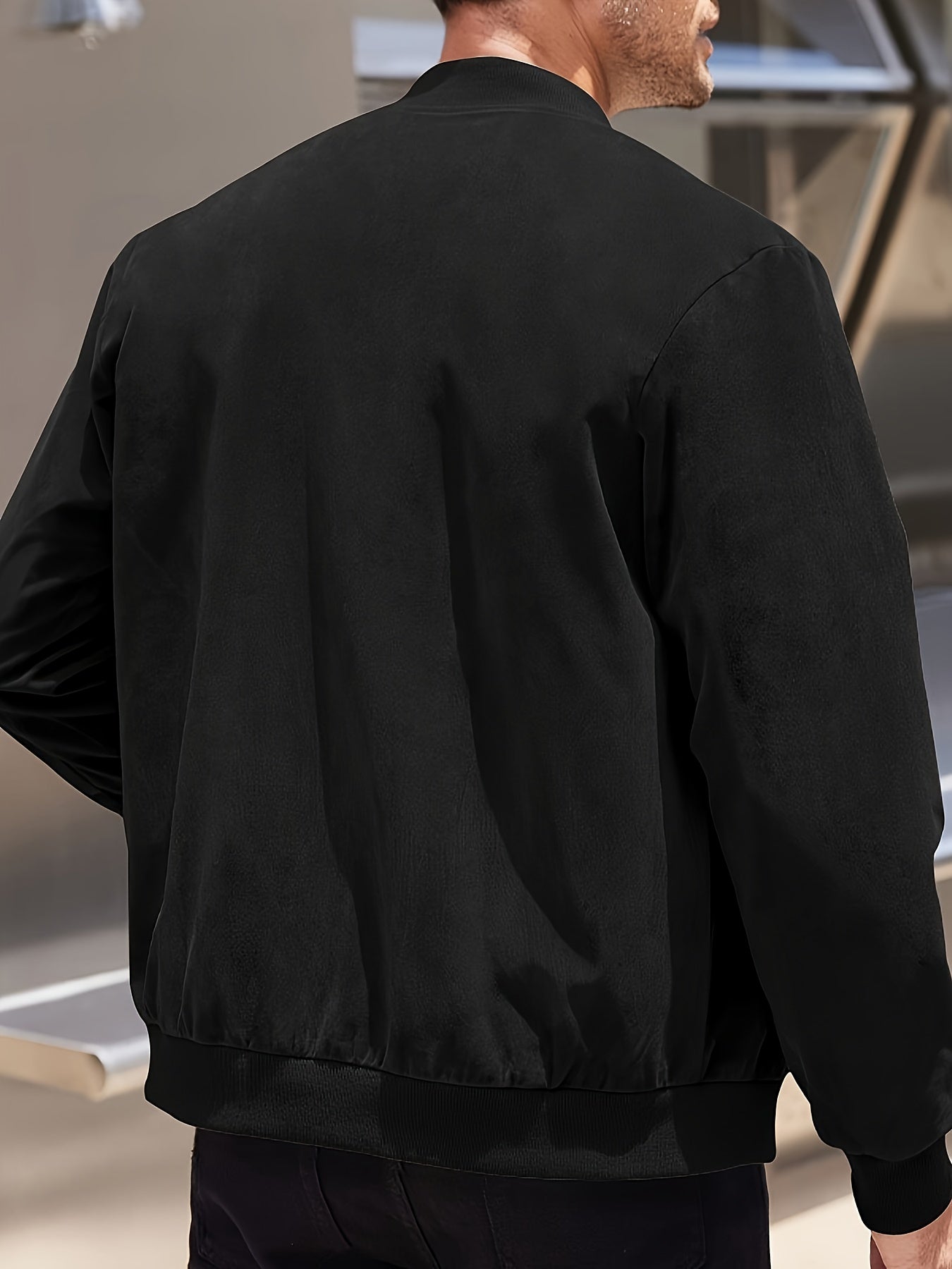 Men's Casual Corduroy Zipper Jacket with Stand Collar