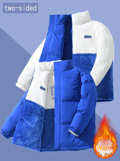 Men'S Heavy-Duty Winter Jacket - Thick Insulated Coat with Full-Zip Closure, Double-Sided Wearing, Stand Collar, Non-Stretch Fabric - Cold Weather Outerwear for Men