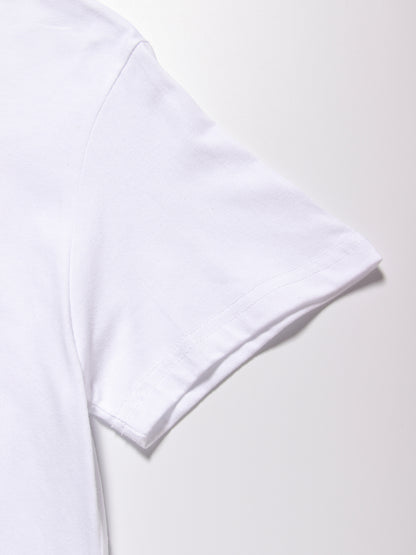Women's 100% Cotton Short Sleeve Casual T-Shirt with Geometric Print