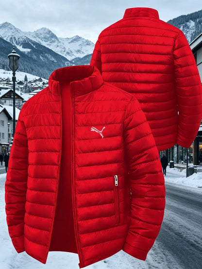 Men's Casual Stand Collar Jacket Lightweight Windproof Warm