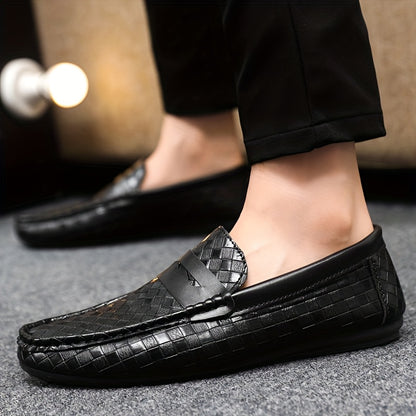 Men'S British Style Loafers - Comfortable Slip-On Moccasins with Round Toe, Faux Cover Upper & PVC Sole, Perfect for Casual Wear, Parties, and Weddings, Wedding Shoes