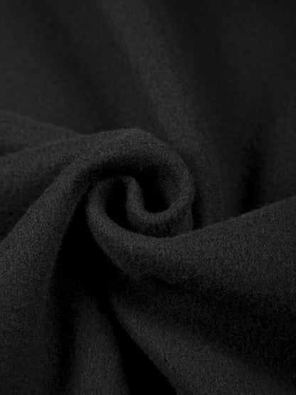 Men's Stand Collar Zip-Up Solid Color Fleece Jacket Long Sleeve Casual Sport Hoodless Coat with Large Side Pockets, Suitable for Daily Wear, Outdoor Activities, Hiking