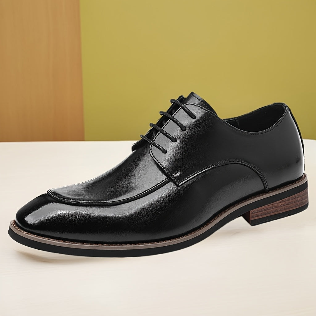 Men's Casual Derby Shoes with Breathable PU and Rubber Sole
