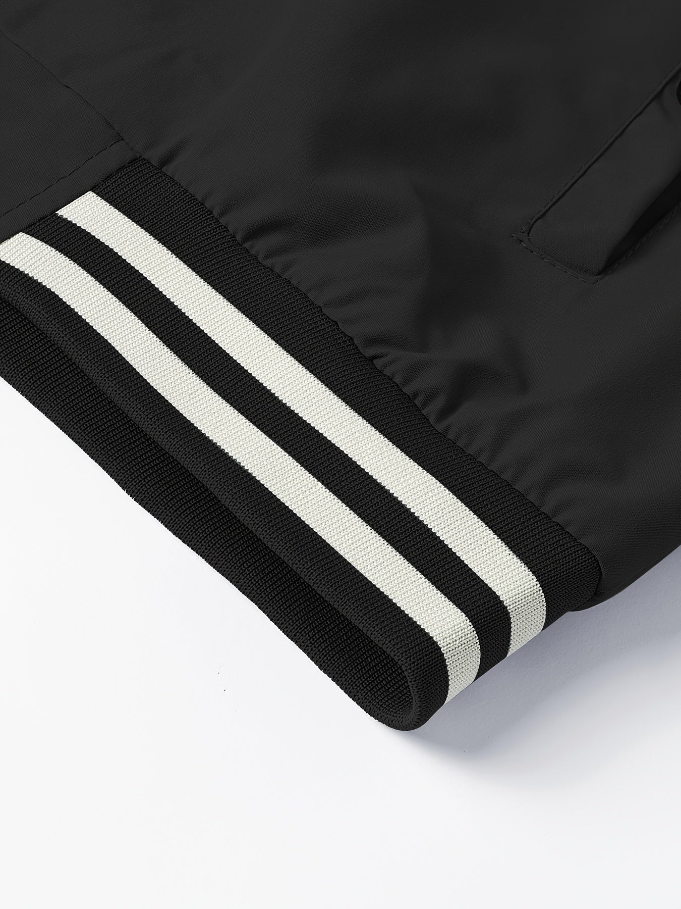 Men's Stand Collar Long Sleeve Zip Up Sports Jacket With Contrast Trim Design, Men's Spring Fall Outwear, As Gifts