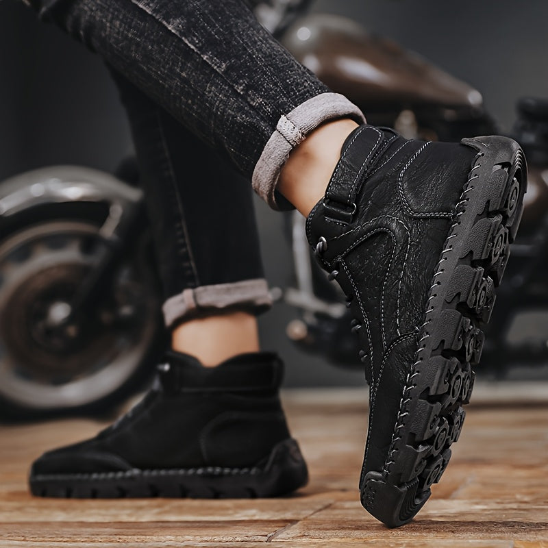 Men's Breathable Lace-Up Short Hiking Boots with Rubber Sole