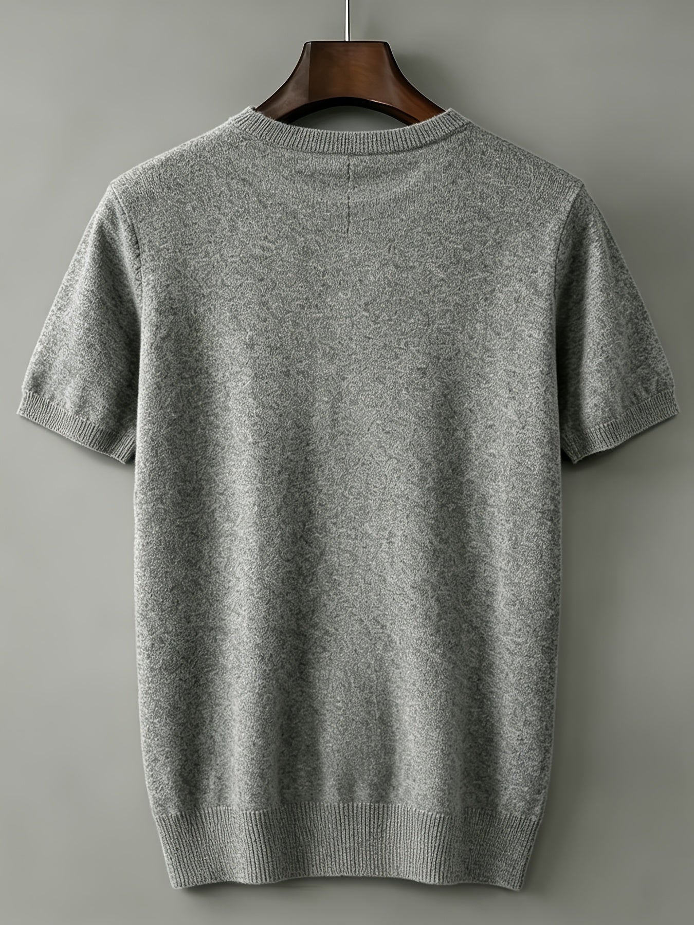 Men's Slim Fit Round Neck Knit Short Sleeve T-Shirt