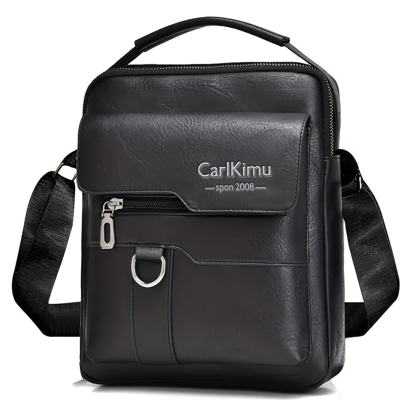 New Men's shoulder bag fashion leisure bag small satchel vertical handbag business Men's diagonal bag [zipper direction random]