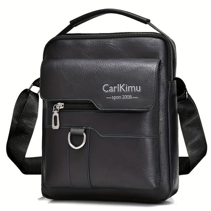 New Men's shoulder bag fashion leisure bag small satchel vertical handbag business Men's diagonal bag [zipper direction random]