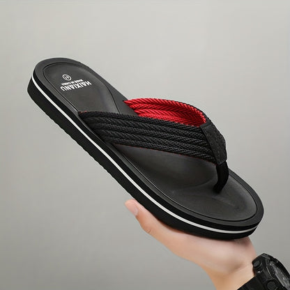 Men's Anti-Slip Flip Flops with Soft Fabric Straps