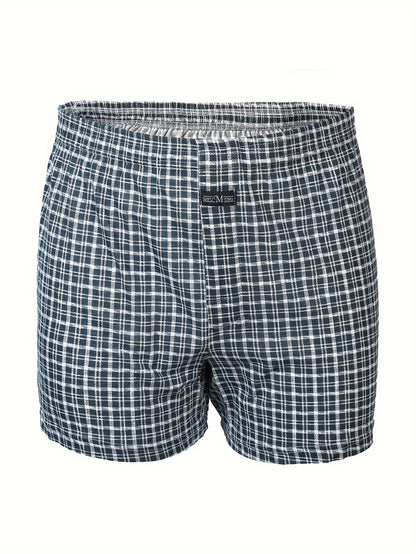 Men's High-Waisted Cotton Boxer Briefs with Button Closure