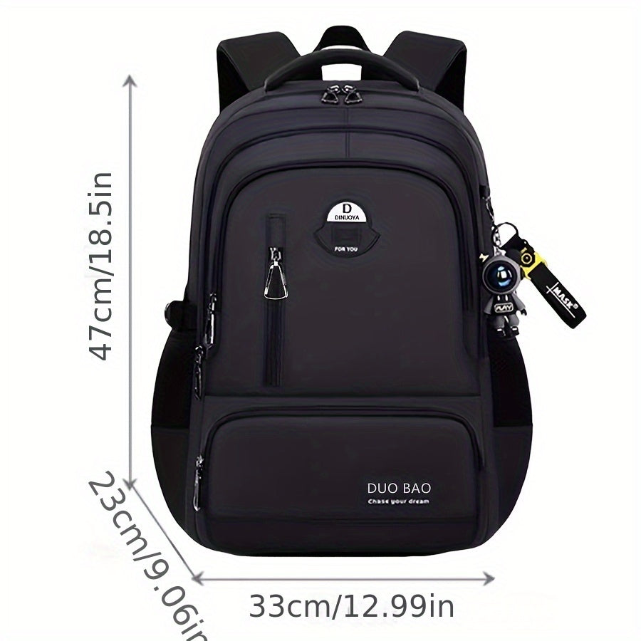1pc DUO BAO High-Quality Knapsack - Stylish Gray  Black Backpack with 6 Large Compartments, Durable Oxford Fabric, Ideal for School, Travel, and Fitness, Casual Style, Travel Backpack   Stylish Backpack   Durable Backpack