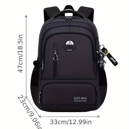 1pc DUO BAO High-Quality Knapsack - Stylish Gray  Black Backpack with 6 Large Compartments, Durable Oxford Fabric, Ideal for School, Travel, and Fitness, Casual Style, Travel Backpack   Stylish Backpack   Durable Backpack
